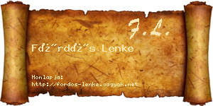 Fördős Lenke névjegykártya
