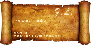 Fördős Lenke névjegykártya